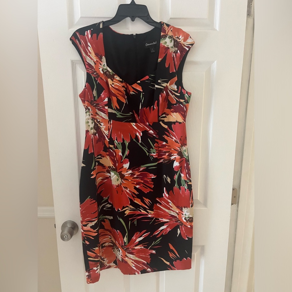 CONNECTED MIDI VINTAGE FLORAL MULTICOLOR DRESS
